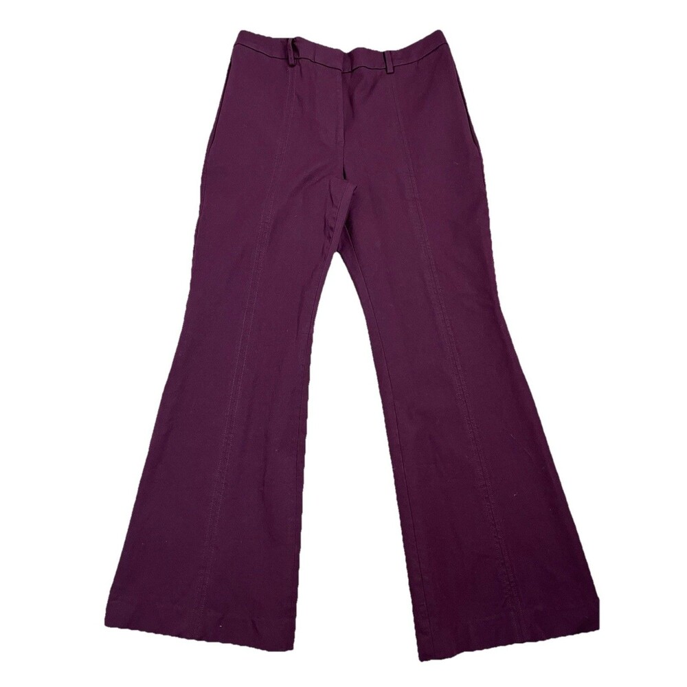 Talbots Women’s Flare Leg Pants Sz 8 Rich Burgundy Front Seam Stretch‎